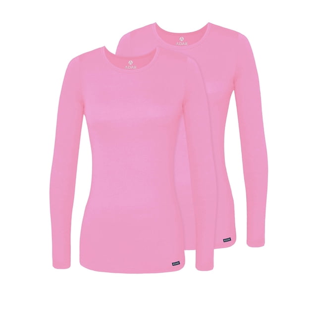 Adar sous-Couches pour Femmes, Lot de 2 - T-Shirt de sous-Couche à Manches Longues Confortable