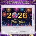 thumbnail image 2 of Colorful Fireworks 2026 New Year Banner Shiny Stars Happy New Year Display Champagne Glass Design Party Balloons 2026 Celebration Backdrop for New Year Party 2026 Celebration New Year Eve Event, 2 of 5