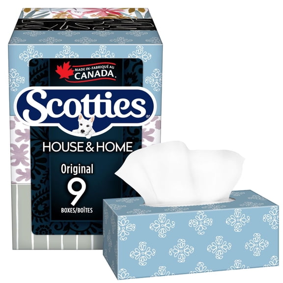 Scotties House & Home, 2-Ply Facial Tissue, 9 Boxes, 126 Tissues Per Box