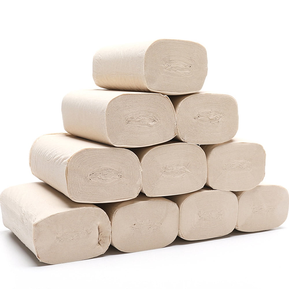 10 Rolls Bamboo Pulp Toilet Paper Soft Natural Face Tissue Water Absorbent Hand Towels for Daily Use
