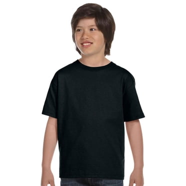 Hanes Boys' Tagless Comfortsoft Crewneck T-Shirt Small Black