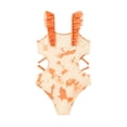 thumbnail image 4 of Girls Swimsuit 1 Piece Swimming Bathing Suit Quick Dry Striped Ruffle Kids Bathing Suits 5-6 Years, 4 of 8