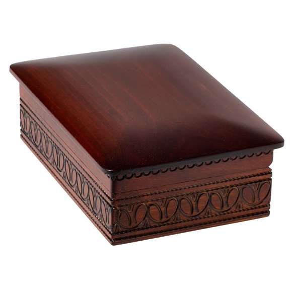 Artisan Owl Polish Handmade Large Elegant Slightly Rounded 9" Wooden Box for Keepsakes, Love Letters, Jewelry, and Specialty Item