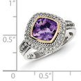 thumbnail image 2 of Sterling Silver Two Tone Silver And Gold Plated Sterling Silver w/Amethyst Ring, 2 of 2