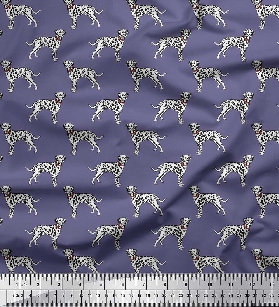 Soimoi Moss Georgette Fabric Dalmatian Dog Decor Fabric Printed Yard 42 Inch Wide