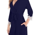 thumbnail image 4 of Fewfanhot Womens Fashion Long Fleece Plush Soft Feeling Robe Fluffy, Warm, Fleece Shaggy Comfort Bathrobe, 4 of 7