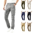 thumbnail image 1 of Sentmoon Pantalon Cargo pour Homme Pantalon de Survêtement pour Homme Homme Décontracté Uni Multiples Poches Extérieur Coupe Droite Pantalon de Mise en Forme Pantalon Cargo Pantalon pour Activités de Plein Air et Randonnée Jaune TTTG, 1 of 7