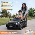 thumbnail image 3 of VOLTZ TOYS Licensed Mercedes-Benz AMG GTR 12V Kids Ride On Car - Electric Sports Car with Remote Control, LED Lights & Music - Black, 3 of 8