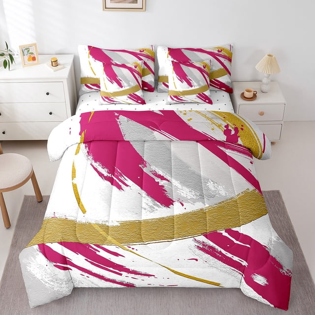 YST, 7Pcs, Comforter Set, Gradient Abstract, 7-Piece, Vintage, Twin Size