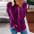 thumbnail image 2 of pxiakgy Chandail Décontracté à Manches Longues pour Femmes Automne Hiver Col Rond Couleur Unie Violet + s, 2 of 5
