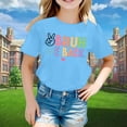 thumbnail image 2 of PMVFHDE Hauts Fille Hauts Filles T-Shirts Graphiques pour Fille Hauts Filles T-Shirts pour Enfants Rentrée des Classes Graphique Manches Courtes Col Rond T-Shirt Lumineux et Confortable pour Garçons et Filles Bleu Clair, 4-5 Ans, 2 of 4