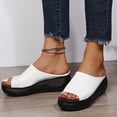 thumbnail image 3 of IUJSOY Platform Wedge Slides Sandals for Women Open Toe Slip on Lightweight Wedges Sandals, 3 of 9