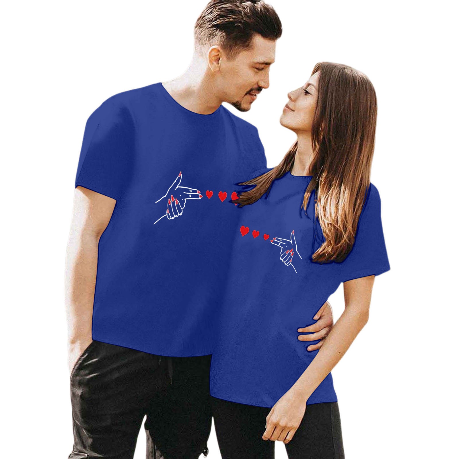 LUOGENLI T-shirts pour Femme pour Femmes T-shirts pour Couple pour Femmes Imprimé Col Rond Manches Courtes T-Shirt Vintage T-shirts pour Femmes T-Shirt Graphique Saint-Patrick Bleu G