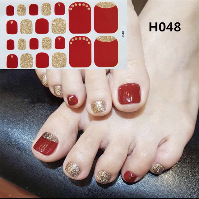 PVCS Foot Stickers Foot Nail Stickers Waterproof For Female DIY Nail Decoration Art