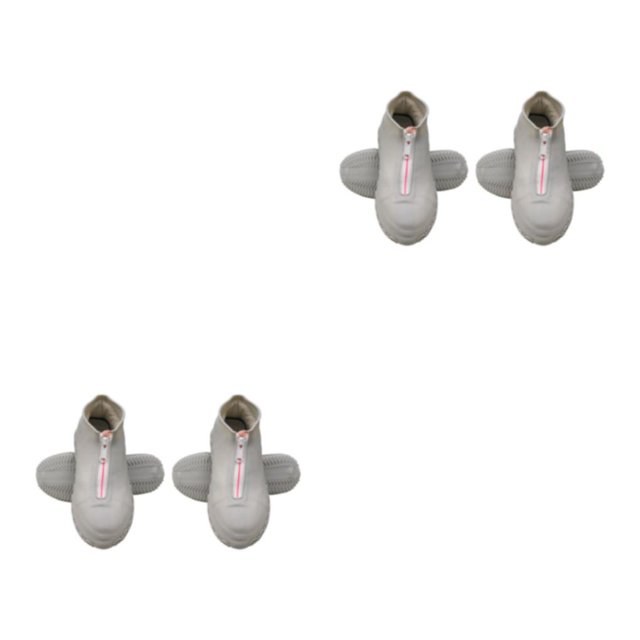Youkk Lightweight And Fashionable Waterproof Shoe Cover For Unisex – Stay Dry And Look Light gray.White 2Set