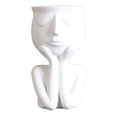 thumbnail image 1 of koolsoo Sculpture de Résion Humanoïde Pot de Fleurs Intérieur Pot Bonsaï Ornements de Bureau Blanc_a, 1 of 7
