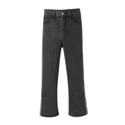Men's Jeans Relaxed Fit Men's Spring Summer Thin Breathable Casual Jeans Wide Leg Denim Pants Jeans Homme Black M