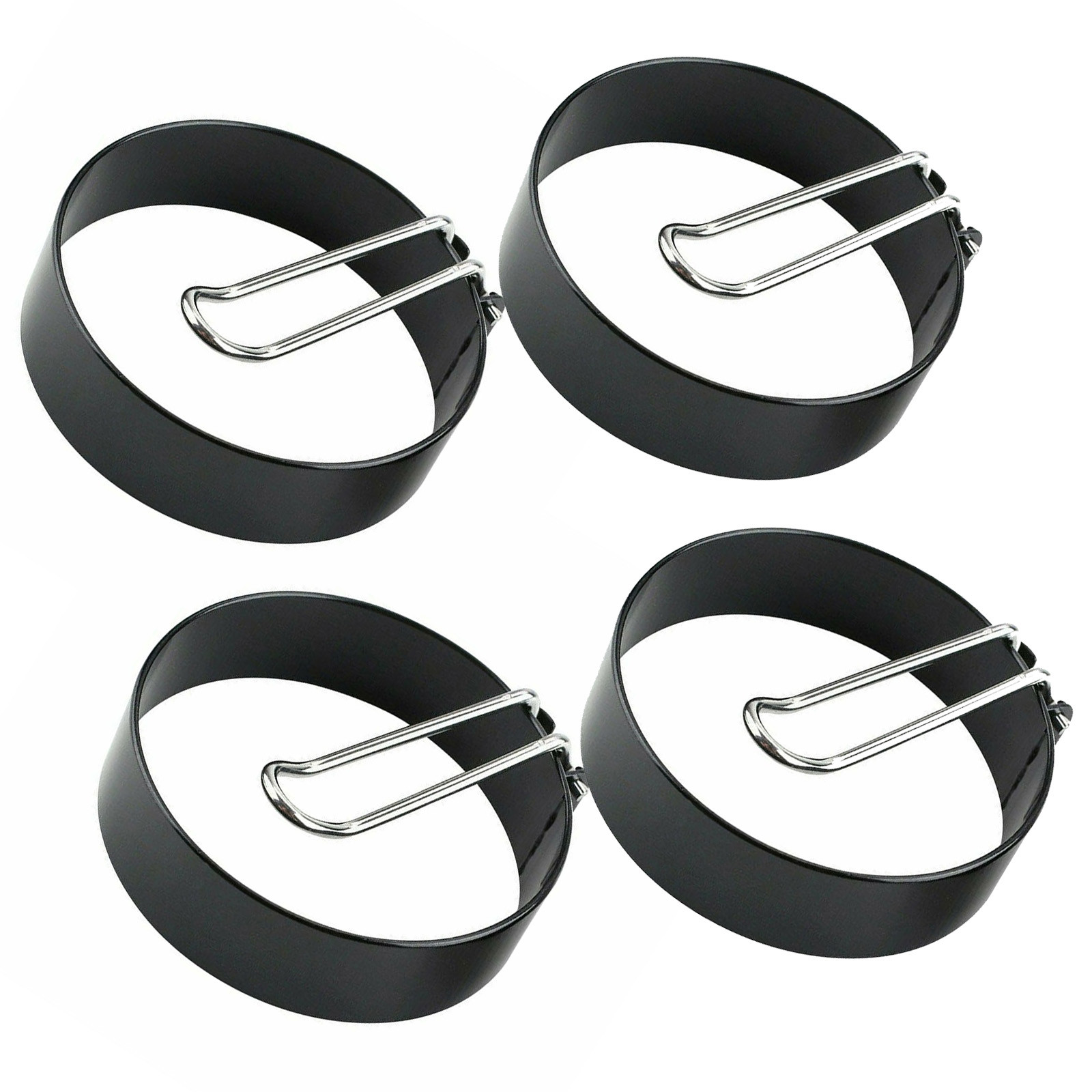 Birdeem 4Pcs Circular Ring Stainless Steel Omelet Circular Omelet Container Iron Spray Non Stick Omelet with Handle Omelet