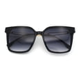 thumbnail image 1 of Womens Luxury Designer Inset Lens Metal Arm Horn Rim Plastic Fashion Sunglasses Black - Smoke, 1 of 7