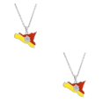 thumbnail image 2 of Transemion Idée-Cadeau Collier Pendentif Unique Convenant à Tous les Âges Déclaration Dorée Couleur Acier Ensemble de 2, 2 of 6