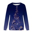 thumbnail image 3 of Pisexur Chandails en Molleton de Noël pour Femmes 2024 Mode Manches Longues Col Rond Chandails en Molleton Graphique Arbre de Noël Amusant Chandails à Capuchon Décontractés Vacances Chandail Ample Surdimensionné, 3 of 3