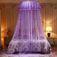 thumbnail image 2 of Princess Style Hung Dome Mosquito Net Lace  Bed  for Crib Twin Double Full Queen Bed(No light string included), 2 of 7