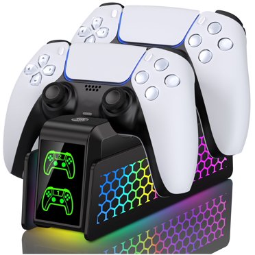 Chargeur de Manette PS5, Accessoires PS5 avec Station de Recharge Double pour Manette PS5