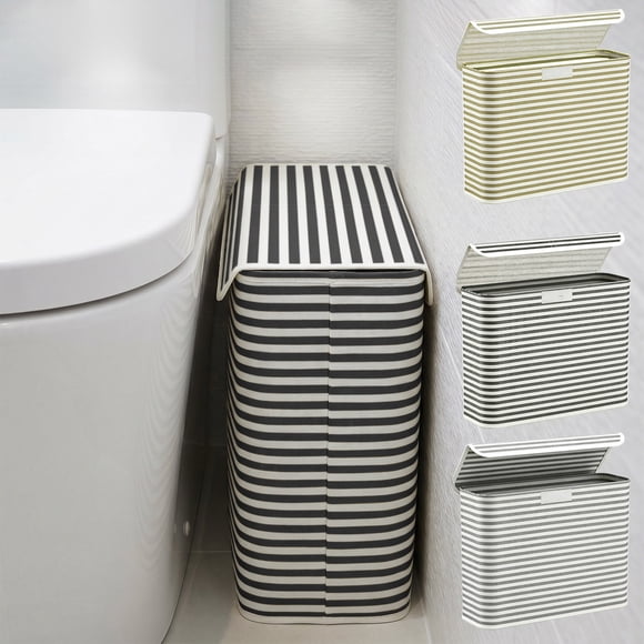 Tusihei 3Pcs Toilet Paper Storage Holder, Foldable Fabric Toilet Paper Basket with Lid, Freestanding Bathroom Tissue Storage and Organization for Towels Toiletries