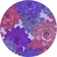 thumbnail image 1 of Ahgly Tapis Rond Lavable en Machine Intérieur Transitionnel Orchidée Foncée Violet, 3 Pieds Rond, 1 of 7