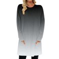 thumbnail image 1 of Timegard Women Long Sleeve Tops with Pockets Round Neck Casual Trendy T Shirts Gradient Color Comfy Basic Shirts, 1 of 5