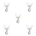 thumbnail image 2 of Decodeary Personalized Home Style With 3D Mirror Deer Wall Stickers Acrylic 3D Deer Head Mirror Wall Sticker Multifunctional silver S 5Set, 2 of 6