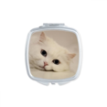 thumbnail image 1 of Chat Blanc Animal de Compagnie Miroir Relaxant Portable Compact Maquillage Double Face en Verre, 1 of 3