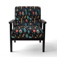 thumbnail image 4 of Designart "Nomadic Mosaic II" Multicolor Paisley Upholstered Accent Chair - Glam Arm Chair For Bedroom, 4 of 7