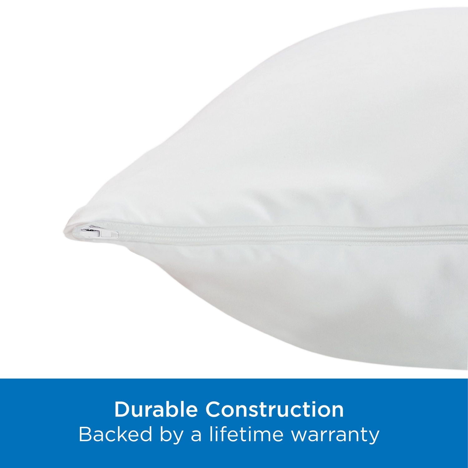 AllerEase Maximum Pillow Cover Protector, S/Q- Zippered, Allergen and Bedbug Barrier