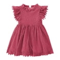 thumbnail image 1 of TopLLC Robe à Manches Courtes Col Rond Imprimé Floral pour Filles avec Manches Volantes Jupe Plissée pour Filles Été Jupe pour Enfants Robe Fille, 1 of 3