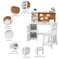 thumbnail image 4 of Functional Kids Vanity Desk Set – Study Table with Bookshelf, Bulletin Board & Cabinets for Ages 3-8 – Ideal for Homework & Learning – White Color, 4 of 8