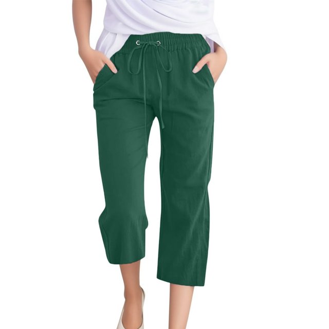 Women Comfortable High Waisted Wide Leg Pants Drawstring Elastic Trousers Comfy Straight Leg Long Pants With Pockets