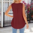 thumbnail image 5 of Timegard Womens Tank Tops Round Neck Button Ruched Eyelet Sleeveless Top Casual Tunic Top for Leggings, 5 of 5