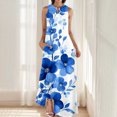 thumbnail image 1 of Ovzne Robes Grande Taille pour Femmes Rondes Robe d'Été Femme Mode Confortable Robe d'Été Imprimée Sans Manches Col en V Robe Maxi Grande Taille Imprimée Liquidation, 1 of 5