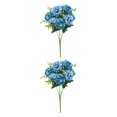 thumbnail image 2 of ziyahi Artificial Flower Bouquet Home Silk Cloth Decor Wedding Party Fake Flower blue 2Set, 2 of 6