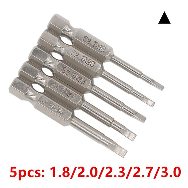5 Pcs Magnetic Triangle Head Screwdriver Bits Steel 1/4\\\" Hex Shank Alloy 50mm