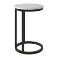 thumbnail image 5 of CorLiving Fort Worth Engineered Wood Round Top Indoor Side Table with C-Shaped Steel Base, White Marbled, 5 of 5