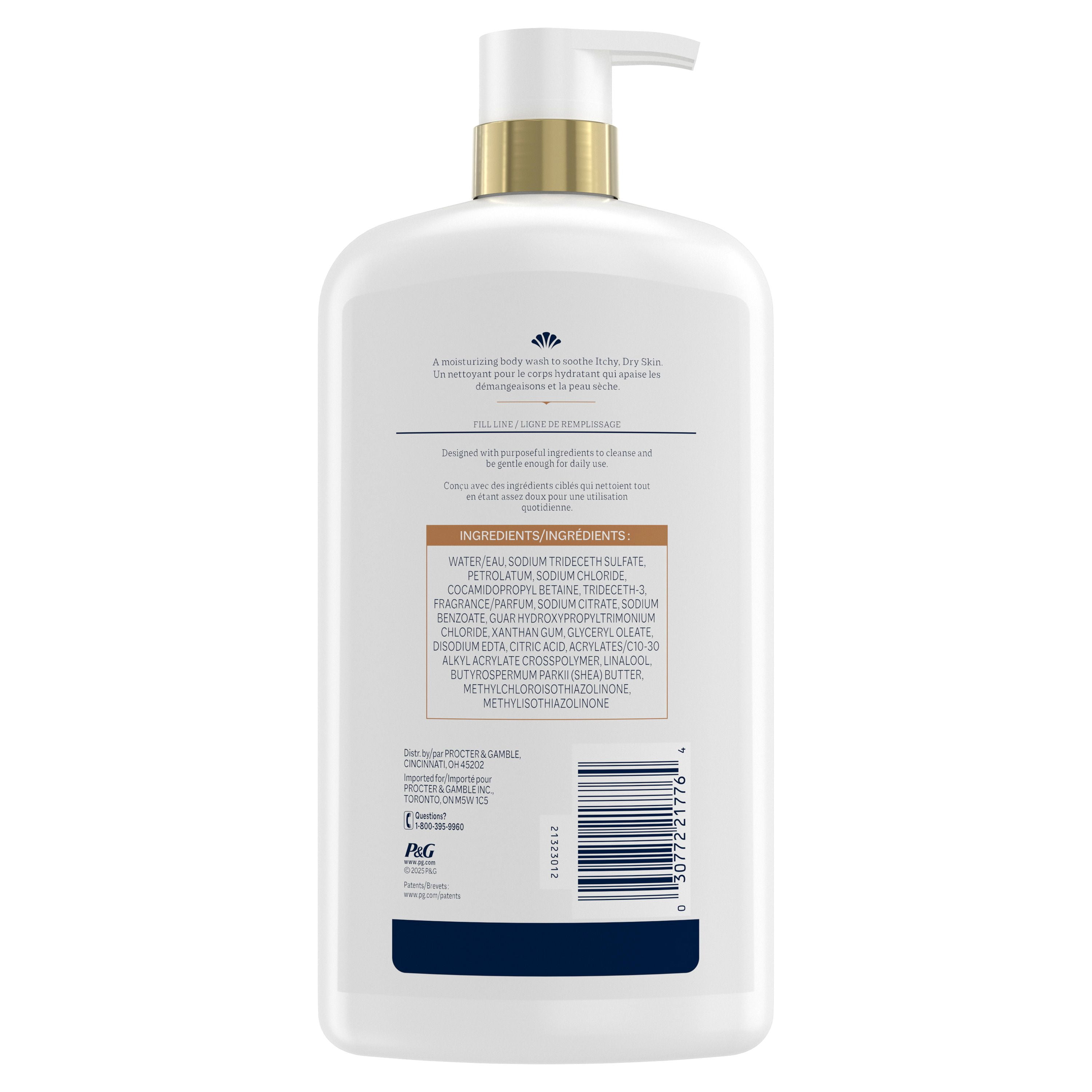Nettoyant pour le corps Ivory Hydrate en profondeur, hydratation nourrissante pendant 24 h, apaise la peau sèche qui démange, fait d’un mélange de beurre de karité, parfum Notes de vanille, 798 mL