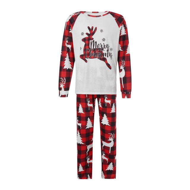 Diconna Ensemble de Pyjamas de Noël de la Famille Ensemble Imprimé Pyjamas de Bande Dessinée Correspondant Ensemble de Pyjamas de Fête de Famille de Noël