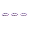 thumbnail image 2 of relayinert Bracelets Croix Perlés Unisexes Apparence Exquise pour Amateurs de Mode Perles de Pierre Assorties Bracelets Violets Résistants à l'Humidité 3Set, 2 of 6