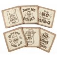 thumbnail image 1 of Inkdotpot Set of 6 Drink Coasters Easy Clean 4-inch SquareCoastersCork Base-Reusable- Quotes, 1 of 8