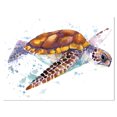 thumbnail image 2 of Brown Sea Turtle Watercolor - Contemporary Animal Art Canvas, 2 of 3