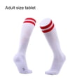 thumbnail image 3 of mmirethe Chaussettes Athlétiques en Tissu Doux pour la Peau pour Joueurs de Football et de Hockey Chaussettes de Football à Tube Long Éviter les Blessures Directes Rayures Rouges, 3 of 6