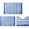 thumbnail image 1 of KAMA BRIDAL Microfiber Bathroom Rugs Set 3 Pieces Striped Bath Mats for Bathroom Floor Non-Slip Bath Rugs Fast Water Absorbent Shower Mat Ultra Soft Anti-Slip Backing Machine Washable, 1 of 8