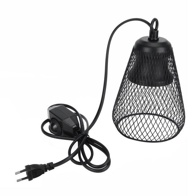 Basking Lamp Guard, Drop Resistant E27 Reptile Lampshade Anti-Scald For Tortoies For Reptiles EU Plug 220V